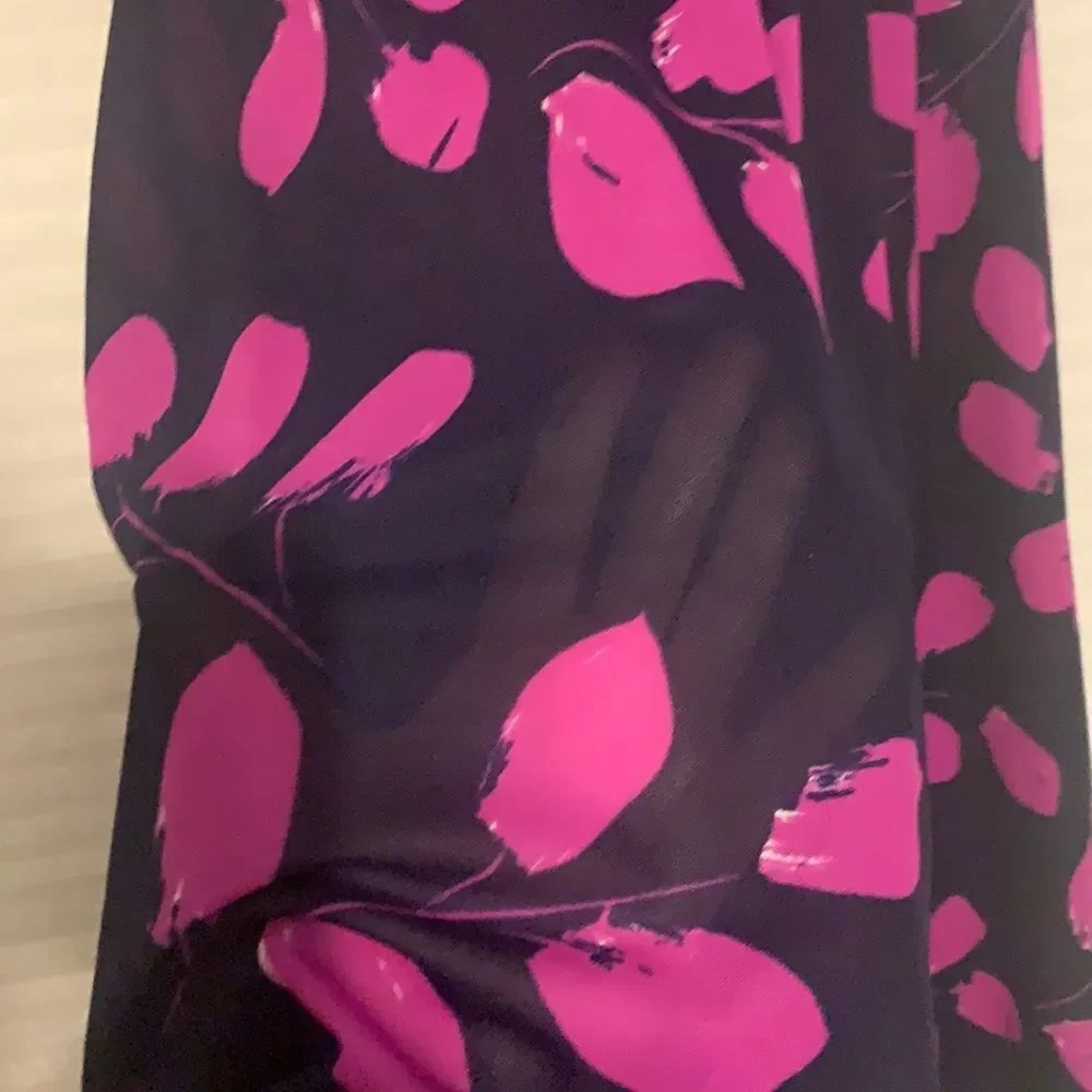 Vintage Murray Meisner Navy Blue Pink Dress‎ Size Large XL 12 14